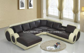 Wood Frame 3seat 2seat L Shape Leather Sofa with Armrest (S064)