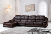Wood Luxury Sofa Furniture Leather Living Room Corner Sofa (875)