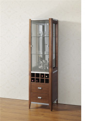 Wooden Antique Style Glass Door Wine Show Cabinet