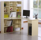 Wooden Home Computer Desk with Bookshelf/ Shelf
