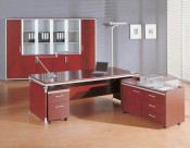 Wooden Office Desk with Side Table (Christ-we01)