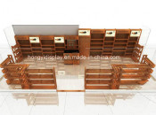 Wooden Veneer Display Cabinet for Men Shoes Shop