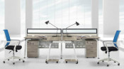 Workstation with Desk Top Partition and Pedestal (HF-CA002)