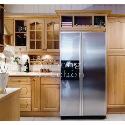 #2012-101 Stained Grade Solid Wood Door Kitchen Cabinets