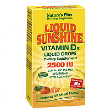 Liquid Sunshine Vitamin D3 2500 IU Liquid Drops - Orange Flavour