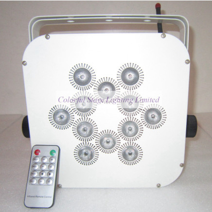 12X15W Rgbaw 5in1 Wireless DMX Battery Power LED Flat PAR Light