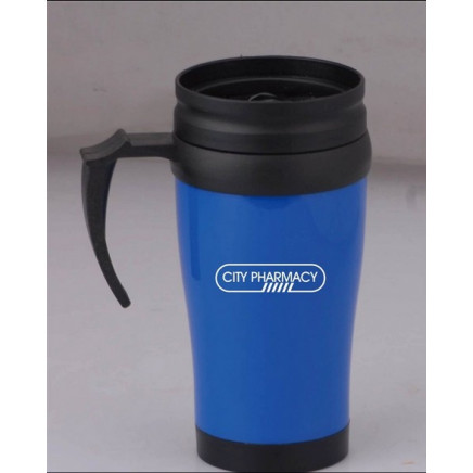 16oz Auto Steel Mug with Stripe