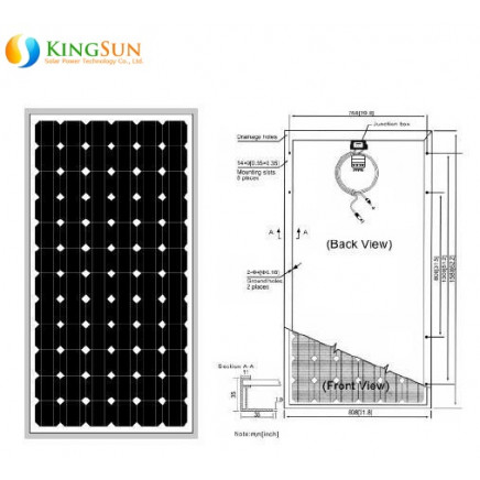 180W Middle East Standard Mono Solar Power Modules