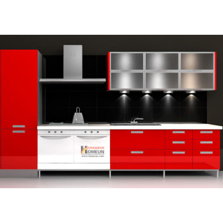 2013 New Designs Red and White Kitchen Designs