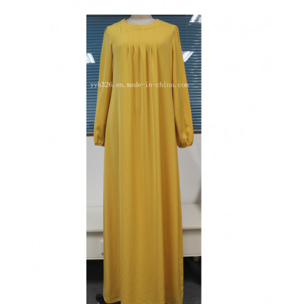 2014 Yyh Women Clothes Yellow Maxi Abaya Muslim Dress