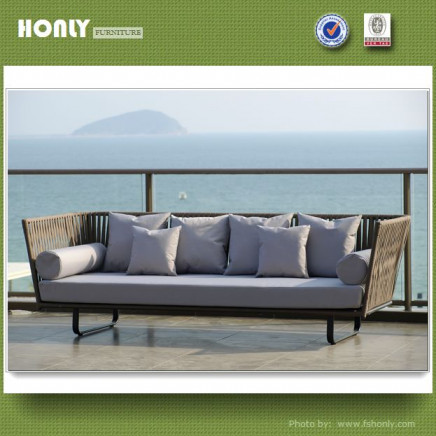 2015 Classic Outdoor Leisure Sofa Metal Poly Cord Sofa Furniture