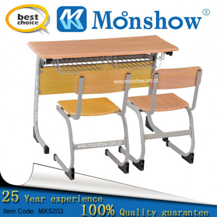 2015 Double School Desk and Chair, Moulded Board Desk and Chair