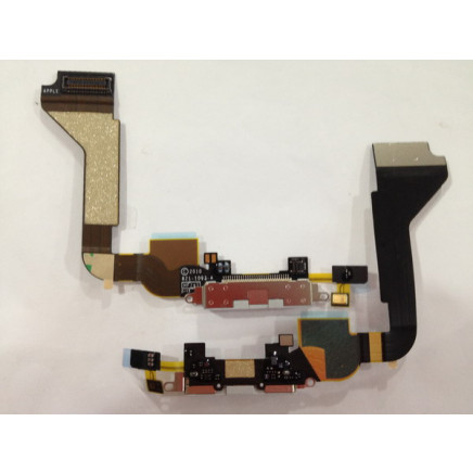 Charging Dock Port Connector Flex Cable for iPhone 4 White
