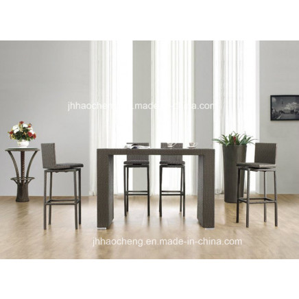 5PC Rattan Bar Set/PE Rattan High-Seat Chair