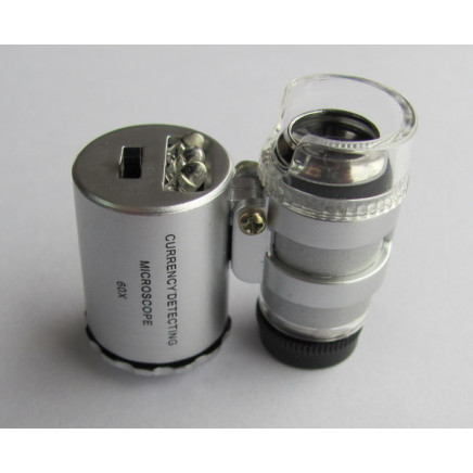 Mini 60X LED Lighted Magnifier Microscope Pocket Microscope