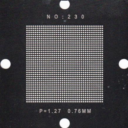 0.76mm (pitch=1.27mm) Universal Stencil 80x80mm