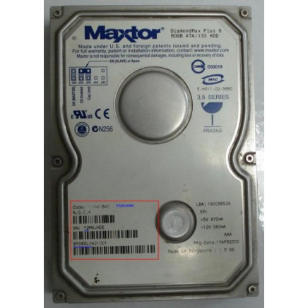 Maxtor 6Y080L0 HDD