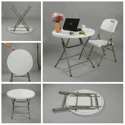 80mm Round Plastic Banquet Table/Party Folding Table (SY-80Y)