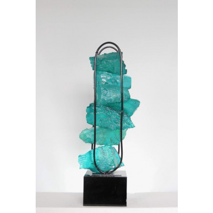 Abstract Clear Resin Sculpture