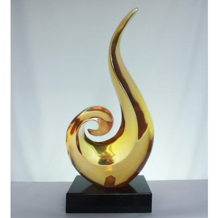 Abstract Gold Resin Sculpture for Decoration