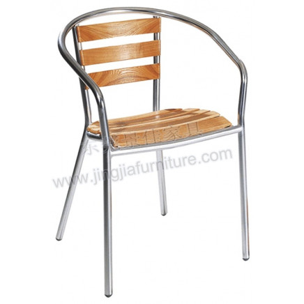 Aluminium Wood Outdoor Garden Patio Coffee Dining Set (JJ-AW05)