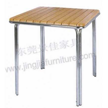 Aluminium Wood Square Patio Coffee Hotel Restaurant Table (JJ-TS13)