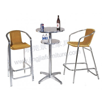 Aluminum Metal Restaurant Outdoor Rattan Wicker Hotel Bar Chair (JJ-AR04)