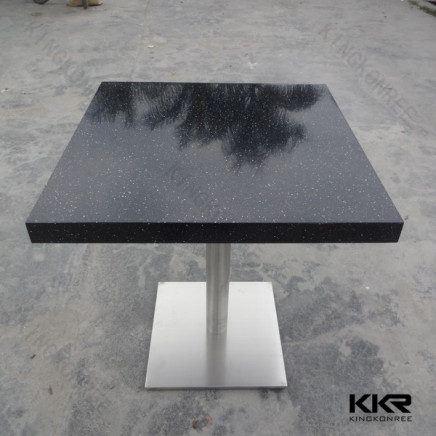 Anti-Pollution Acrylic Solid Surface Black Table Top for Hotel Furniture
