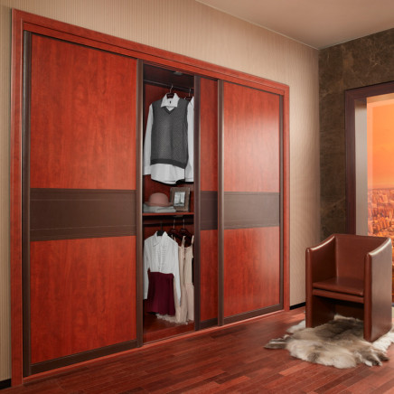 Antique Nut Brown Built-in Sliding Doors Wardrobe (YG11327)