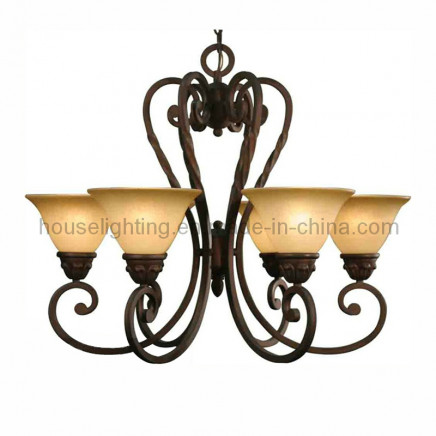 Archaized Bronze 6 Arm Glass Chandelier CH-850-5041x6