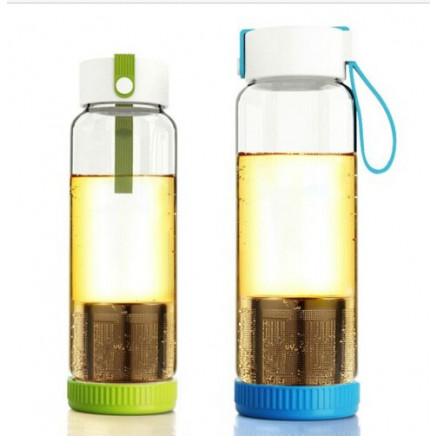 BPA Free Tea Infused Glass Water Bottlle Dn-164b