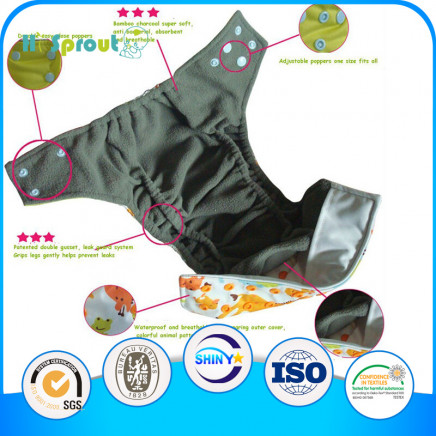 Baby Cloth Diaper with Bamboo Charcoal Inner