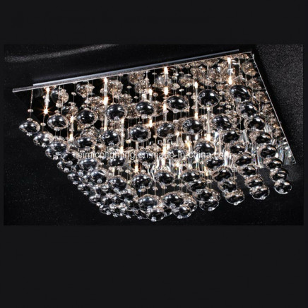 Black Glass Crystal Ceiling Light Lamp Em3021-21L
