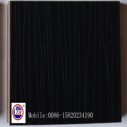 Black Wooden Line Kitchen Cabinet Door From UV MDF (ZH-3921)