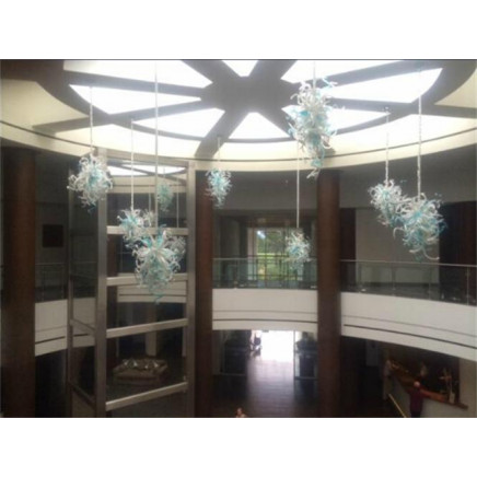 Blue Glass Chandelier Lighting for Home Hotel Decoration