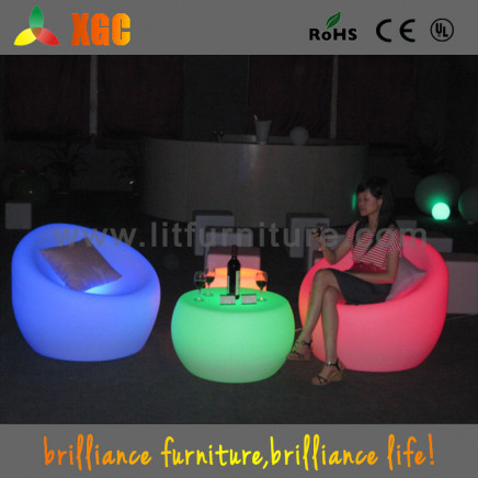 Breakfast LED Lighted up Bar Table and Chairs