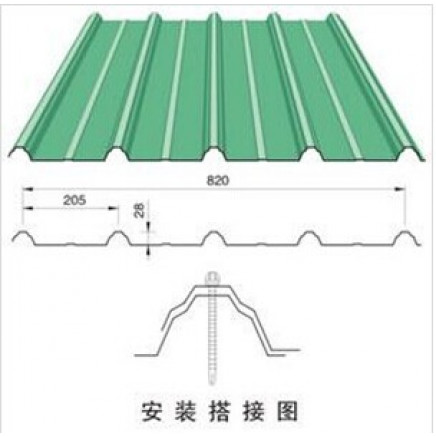 Bright Green Yx28-205-820 Roofing Sheet for House