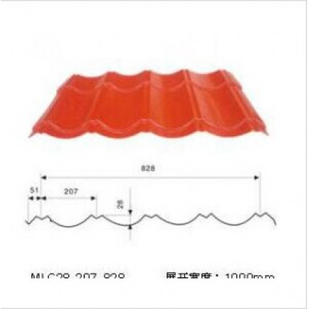 Bright Red Yx28-207-828 Corrugated Roofing Sheet for House