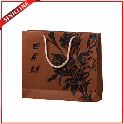 Brown Handle Trapezoied Paper Bag for Shopping