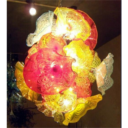Ceiling Hanging Light Murano Glass Plate Chandelier