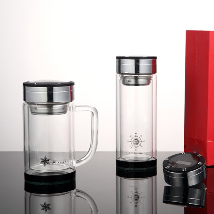 China Wholsale Glass Water Bottle with Stainless Steel