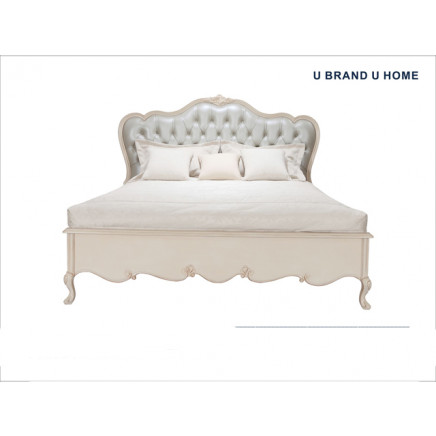 Classic Romantic King Size Bed for Bedroom with Beech Wood