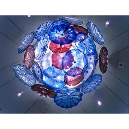 Colorful Blown Glass Plates Pendant Lamp for Hotel Decoration
