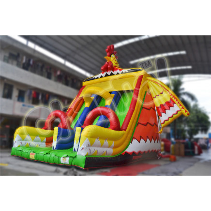 Colorful Inflatable Rooster Slidefor Chsl470