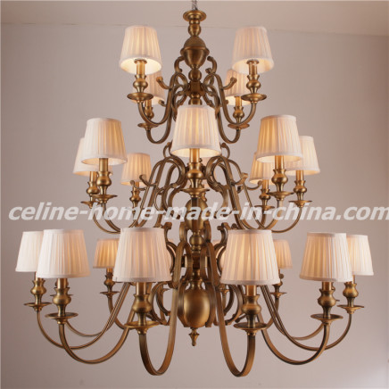Copper Plating Project Lighting with Fabric Shade (SL2091-12+8+4)