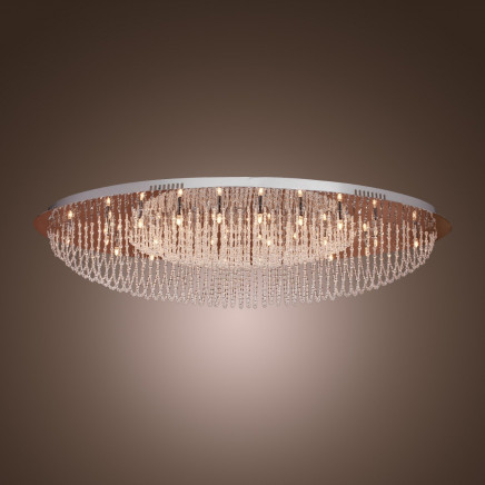 Crystal Bead Iron Lighting Fixture 110V Ceiling Lamp Em3327-24L