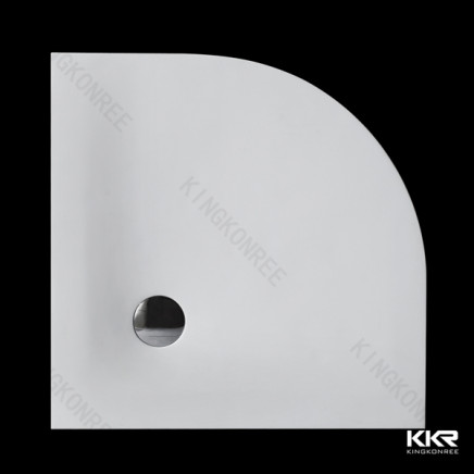 Custom Size Circular Sector Shape White Stone Shower Pan