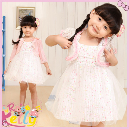 Cute Point Kawai Baby Dress, Two Pieces Baby Clothes