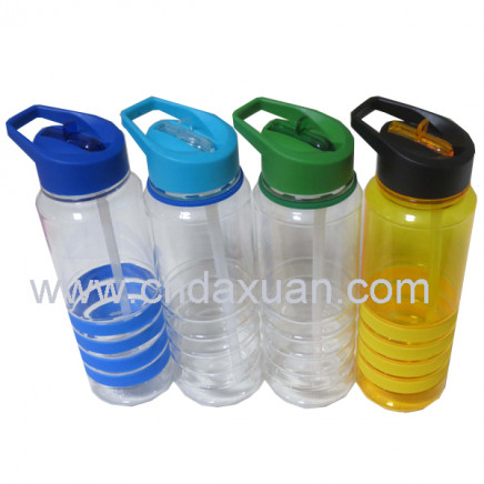 Cute Simple Design Plastic Water Bottle with Straw