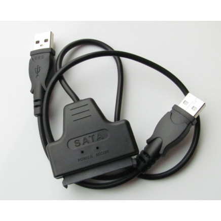 USB 2.0 to 2.5 7+15pin SATA HDD/SSD Adapter Converter